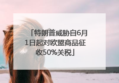 特朗普威胁自6月1日起对欧盟商品征收50%关税